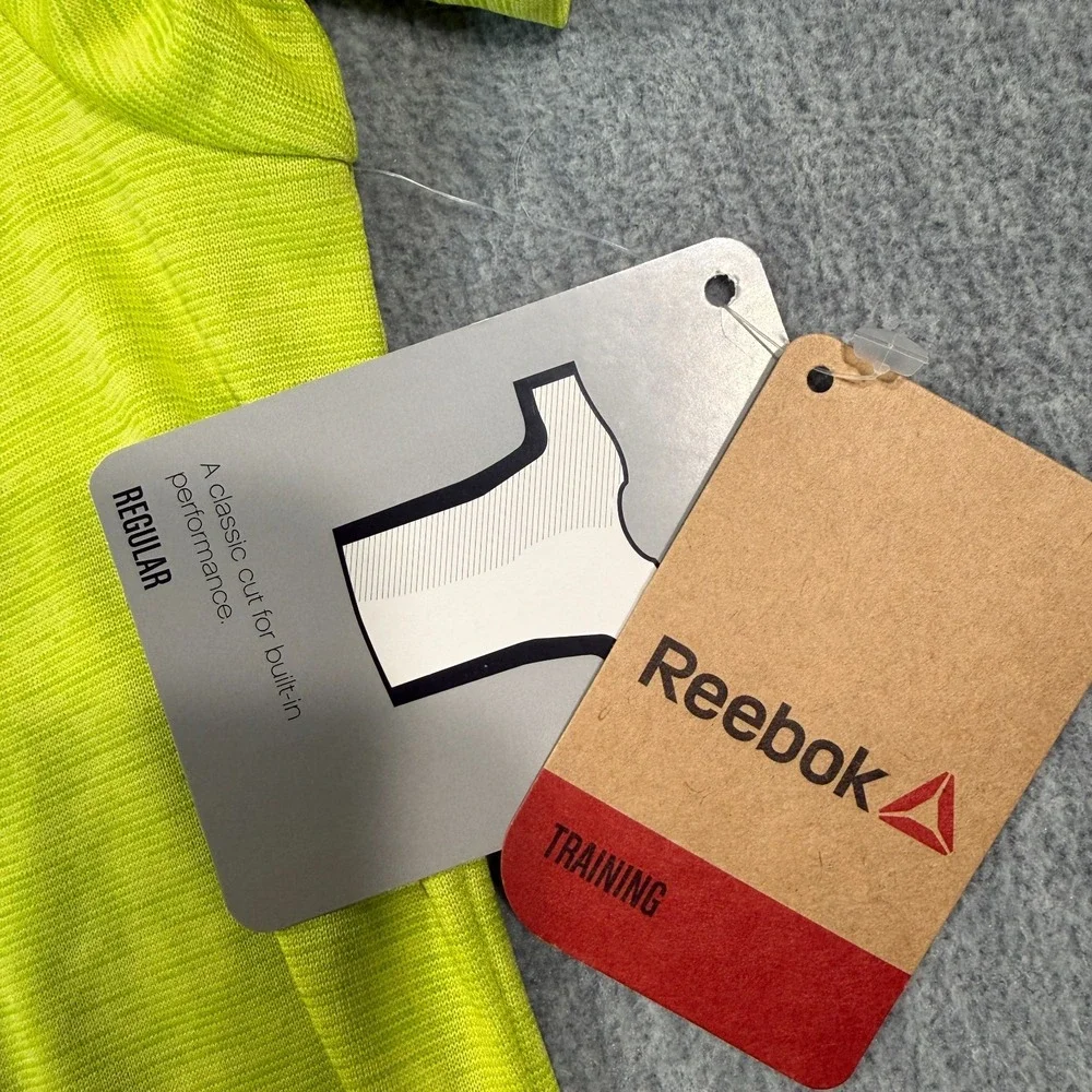 Reebok T-Shirt Men‎ M Yellow Regular Fit Training Lightweight Active Gym Tee NEW